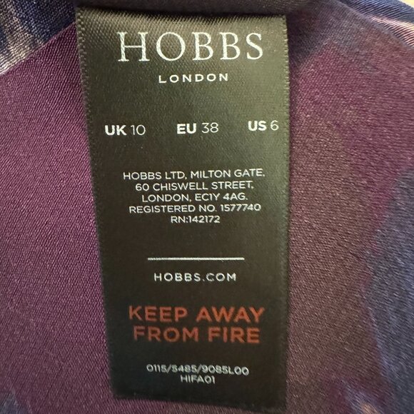$300 Hobbs London Women dress Medium US-6 Sleeveless, collar with buttons, liner - Picture 7 of 8